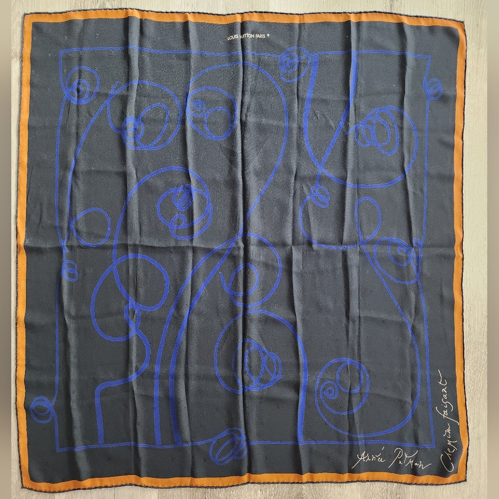 Auth Louis Vuitton Andree Putman Chemin Faisant Silk Scarf